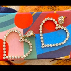 My Heart Silver Rhinestone Earrings